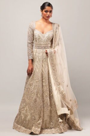 Ivory White Classic Bridal Gown Set With...