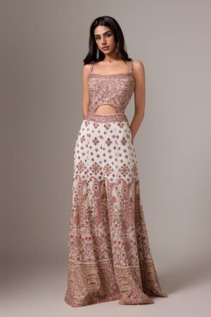 Ivory White Multi Coloured Cut Out Style...