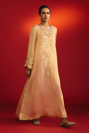 Baby Pink Moonfield Embroidered Kaftan