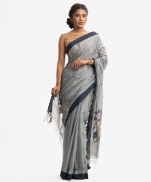Gray Cotton Saree