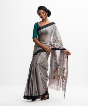 Gray Cotton Saree