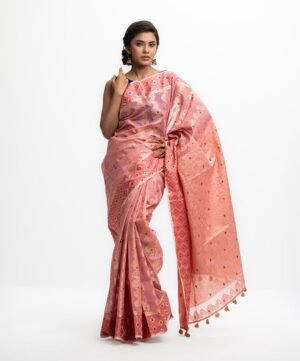 Soft Pink Half-Silk Saree