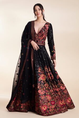 Raven Black Sequin And Floral Multi Colo...