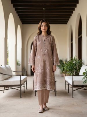 2 Piece Unstitched Embroidered With Shirt & Trouser