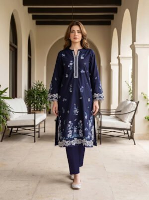 2 Piece Unstitched Embroidered With Shirt & Trouser
