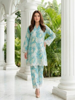 2 Piece Unstitched Printed Embroidered Shirt & Trouser