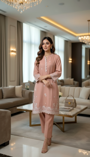2 Piece Unstitched Khaddar Embroidered Shirt & Trouser