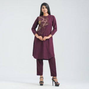 Women’s Floral Blended Silk Two Piece Set