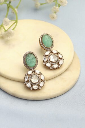 Mint Green Stone Earrings