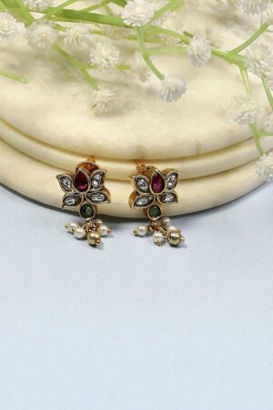 Dark Pink Stone Earrings