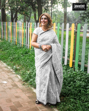 New Collection Block Printed Half Silk Sharee