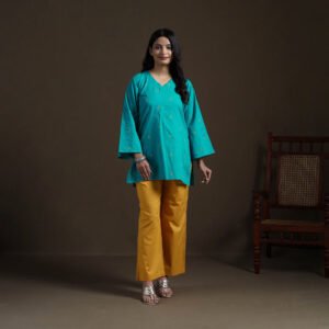 Cotton Short Jacquard Kurta For Women 14
