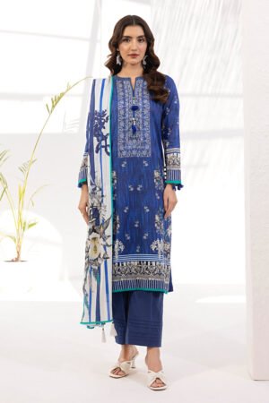 2 Piece Unstitched Printed Shirt & Dupatta