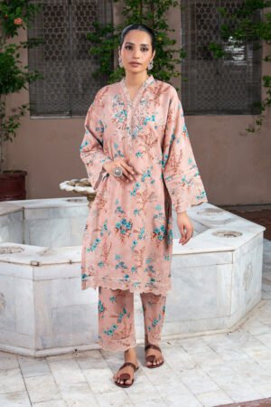 2 Piece Unstitched Printed Embroidered Khaddar