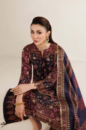 Embroidered Raw Silk Ur-7089