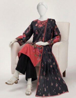 Black Lawn 3pc Stitched | Jls-S-26-802/s Retro-02