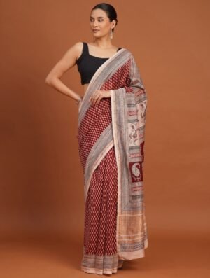 Multicolour Cotton Silk Bagh Printed Saree