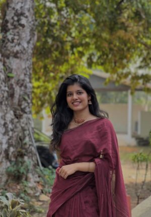 Exp - Kanmani Maroon Cotton Saree