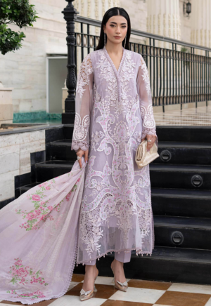 Embroidered Lawn 3 Piece Unstitched Suit Mbl-Els-26-12 - Summer Collection