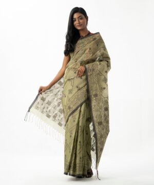 Green Cotton Saree