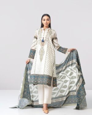 Smart Fit Printed Two-Piece Lawn by Yellow, South Asian ethnic wear