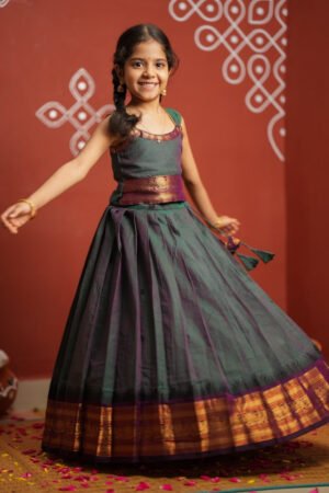 Madhuri Peacock Green Lehenga Mini
