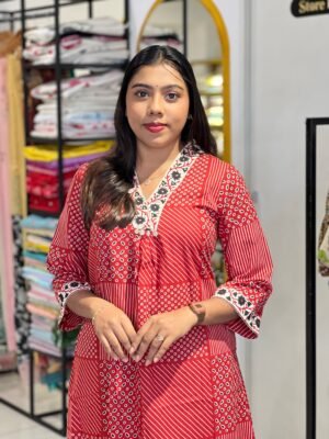 Digital Printed Cotton Kurta Set | Omf191