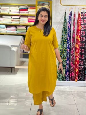 Solid Cotton Co-Ord Set | Ncf353