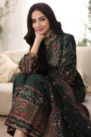 Mgs-05 Amber3pcs Raw Silk Stitched I Unstitched
