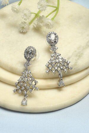 White Stone Earrings
