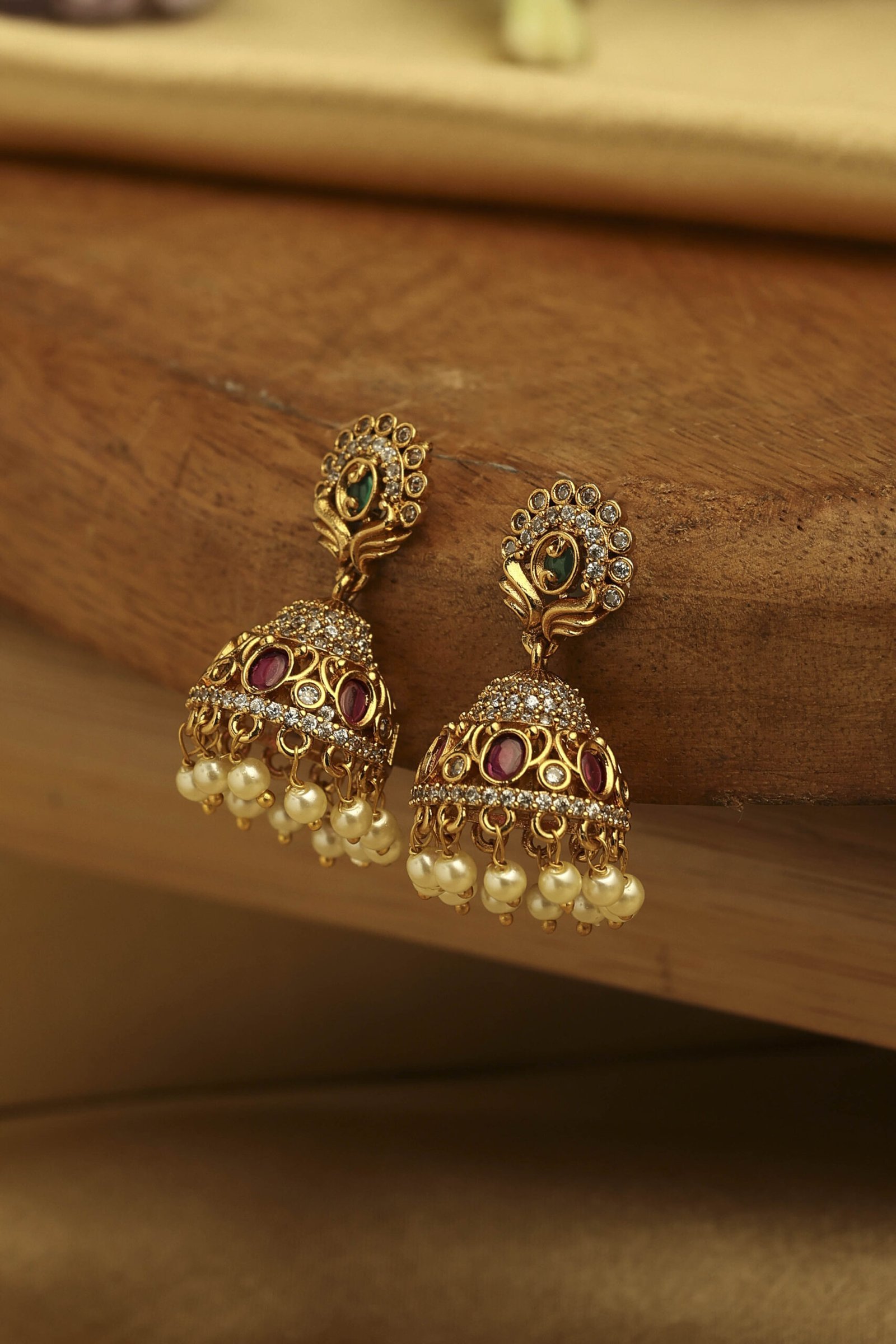 Multicolour Stone Embellished Earrings