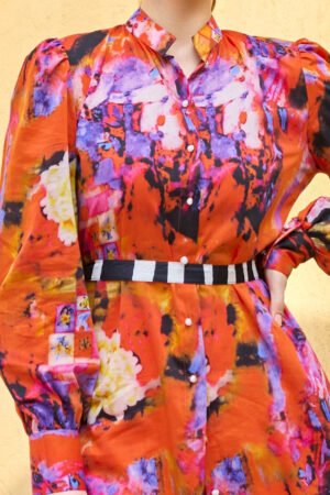 3 Piece Unstitched Printed Cotton Silk Suit With Printed Chiffon Dupatta