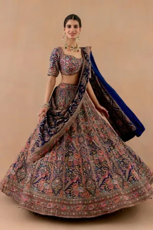 Deep Blue Georgette Lehenga Set