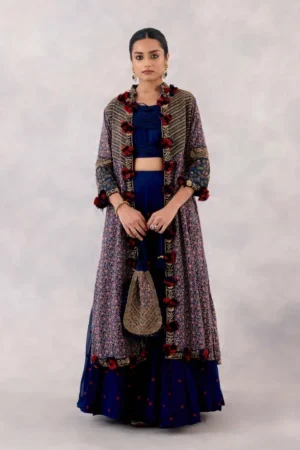 Midnight Blue Georgette Lehenga Set