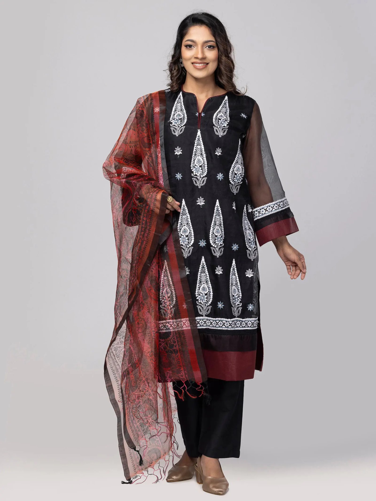 Black Kantha Odyssey Theme Shalwar Kameez