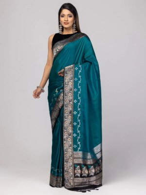 Teal Green Mirpur Katan Saree
