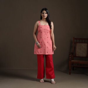 Pink – Cotton Short Jacquard Kurta For Women 10 by itokri, South Asian ethnic wear