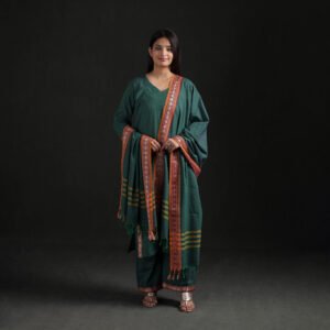 Green - Dharwad Cotton Suit Set With Dupatta For Women 01