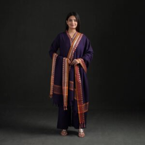 Purple – Dharwad Cotton Suit Set With Dupatta For Women 13 by itokri, South Asian ethnic wear
