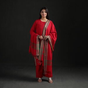 Red – Dharwad Cotton Suit Set With Dupatta For Women 10 by itokri, South Asian ethnic wear