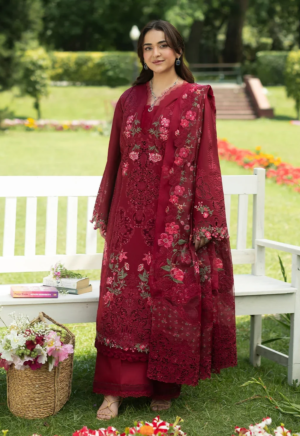Embroidered Lawn 3 Piece Unstitched Suit Ell-Elq-4a-26 - Summer Collection