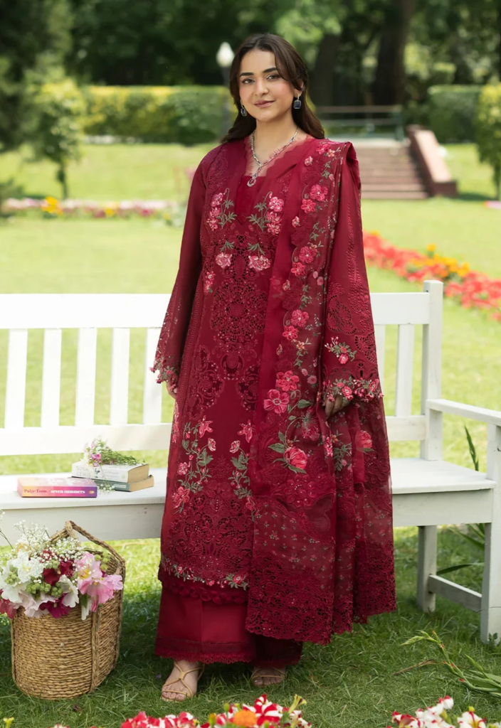 Embroidered Lawn 3 Piece Unstitched Suit Ell-Elq-4a-26 – Summer Collection by Polawn, South Asian ethnic wear