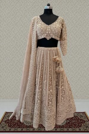 Designer Champagne Gold Wedding Lehenga Featuring Sequins, Stone And Zari Thread by Seasons Chennai, South Asian ethnic wear