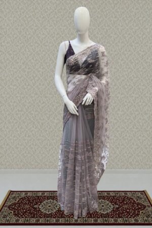 Premium Party Wear Net Saree With Heavy Embellished Border by Seasons Chennai, South Asian ethnic wear
