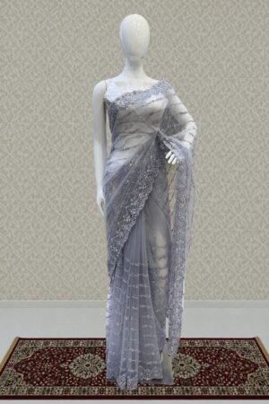 Premium Party Wear Net Saree With Heavy Embellished Border by Seasons Chennai, South Asian ethnic wear