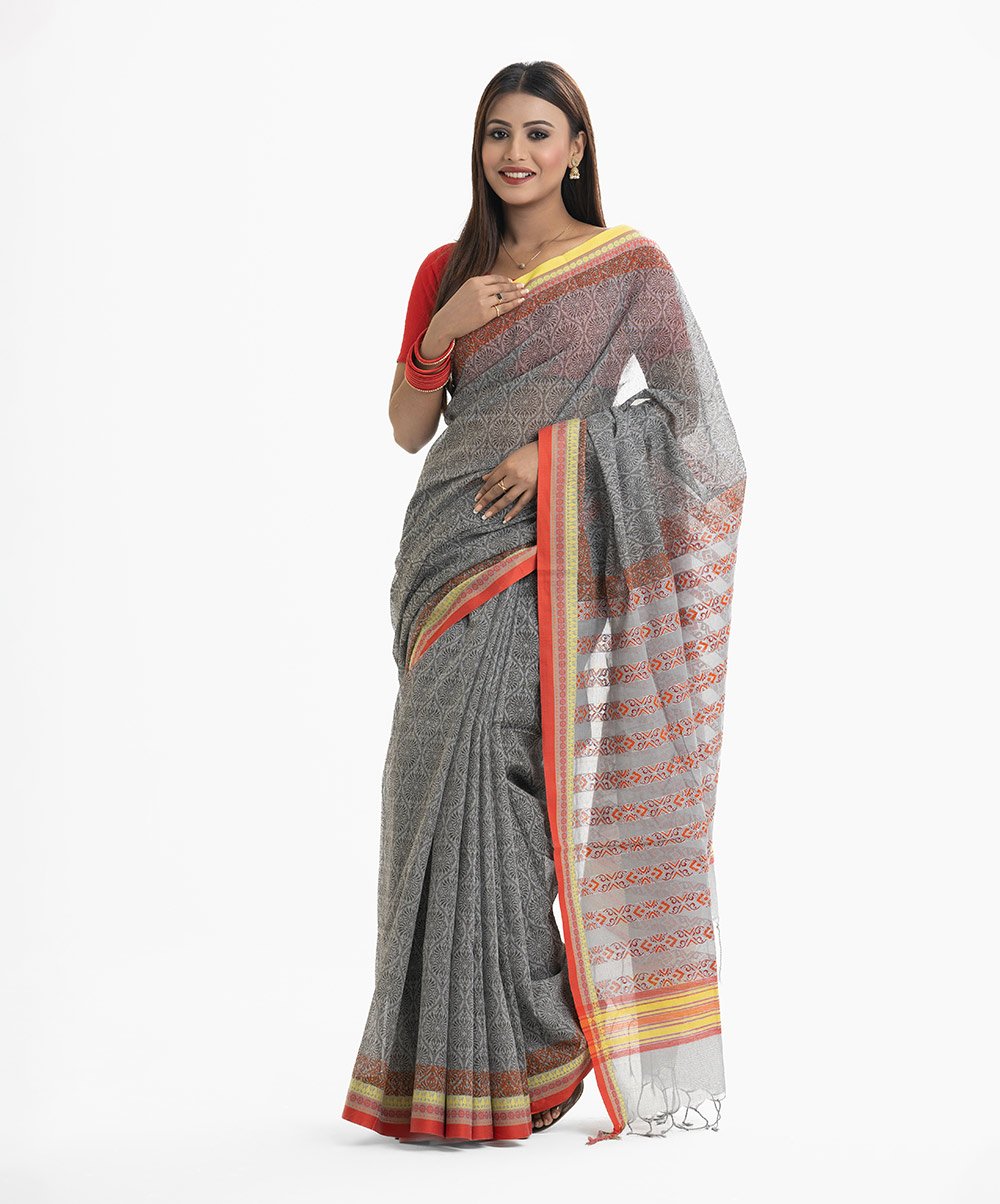 Gray Cotton Saree by Le Reve, South Asian ethnic wear