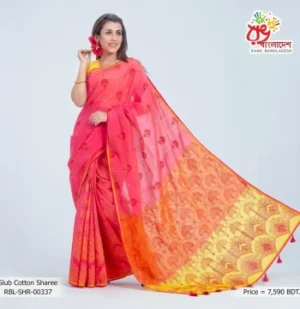 Magenta Karchupi &patchwork Women'S Vichitra Silk