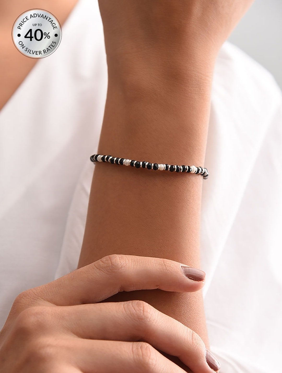 Women Silver Bracelet by Jaypore, South Asian ethnic wear