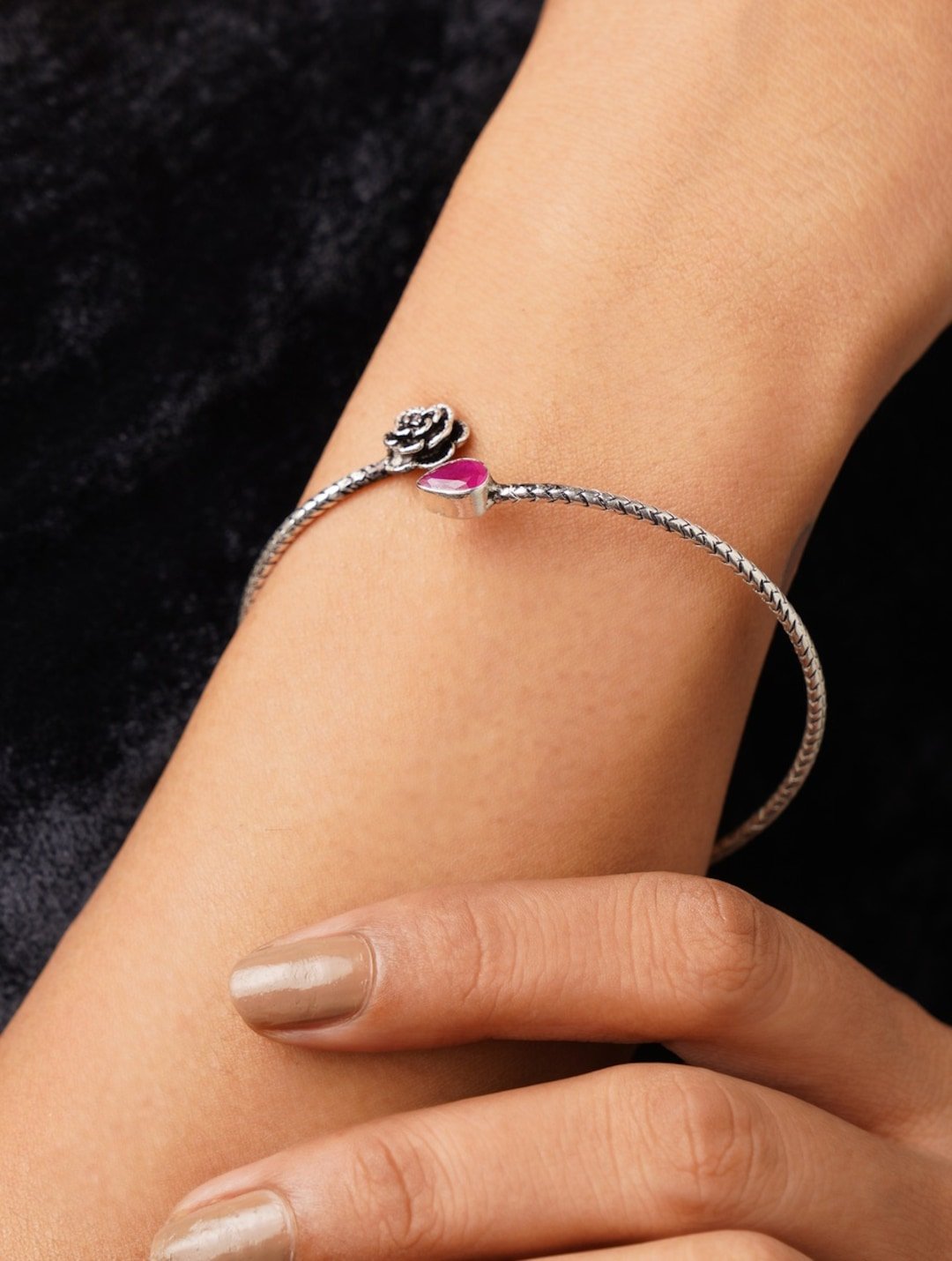 Women 925 Sterling Silver Cuff by Jaypore, South Asian ethnic wear