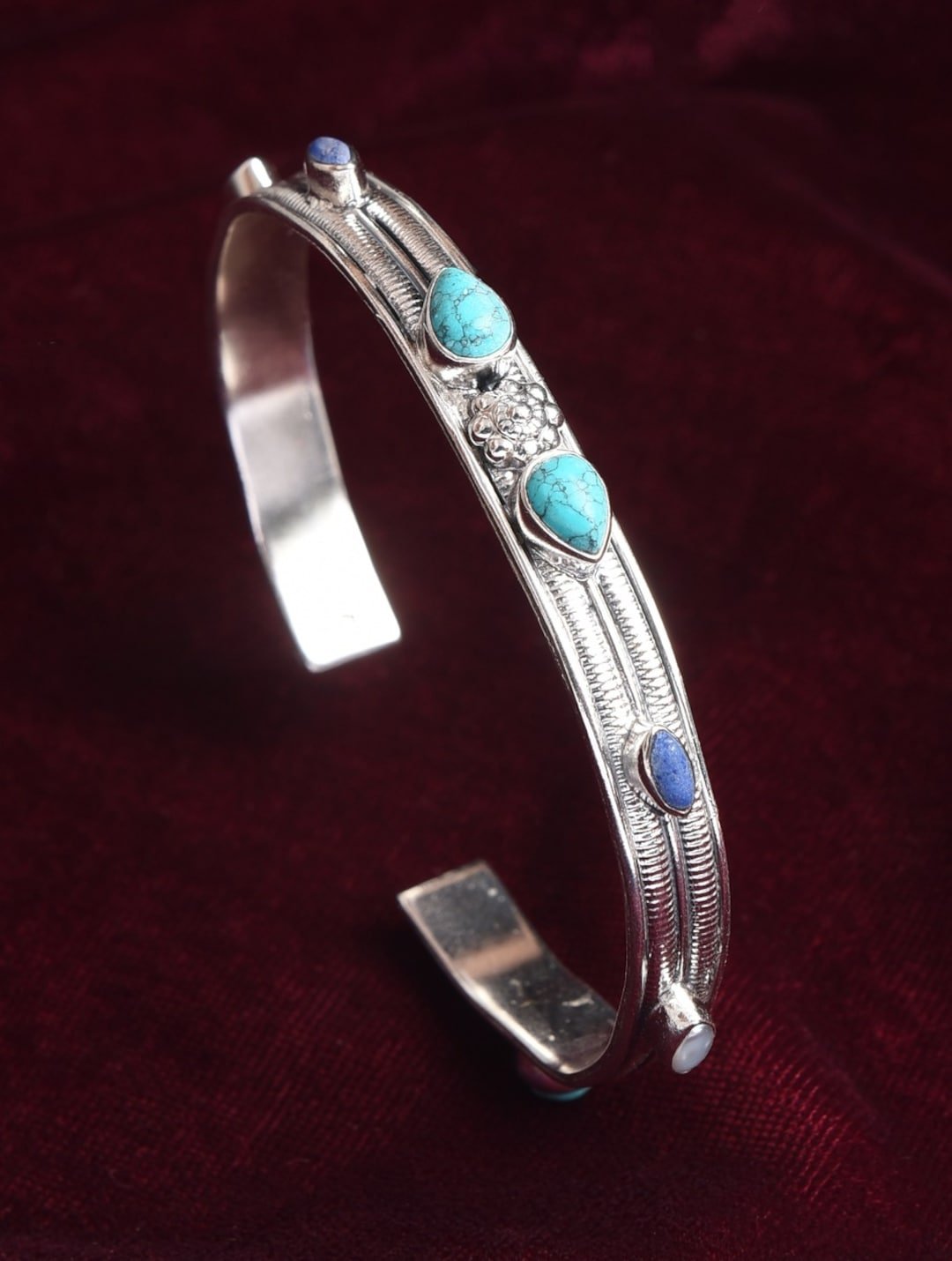 Women Tribal 925 Sterling Silver Cuff
